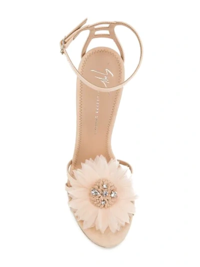 Shop Giuseppe Zanotti Design Floral Embellishment Stiletto Sandals - Pink