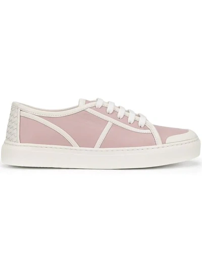 Shop Bottega Veneta Lace Up Sneakers In Pink
