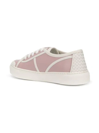Shop Bottega Veneta Lace Up Sneakers In Pink
