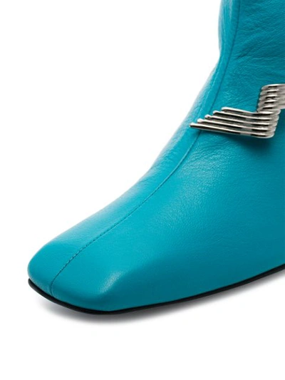 Shop Dorateymur Han 50 Leather Ankle Boots - Blue