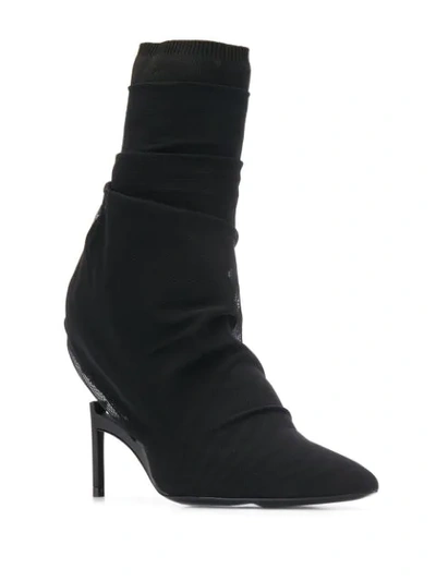 Shop Ben Taverniti Unravel Project Tulle Layered Ankle Boots In Black