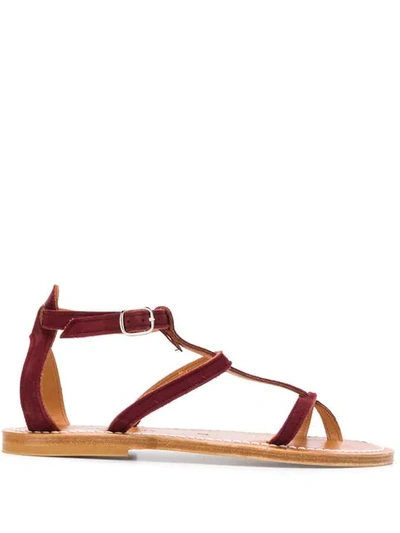 Shop Kjacques Antioche T-bar Sandals In Red