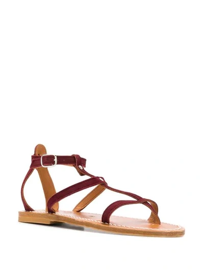 Shop K.jacques Antioche T-bar Sandals In Red