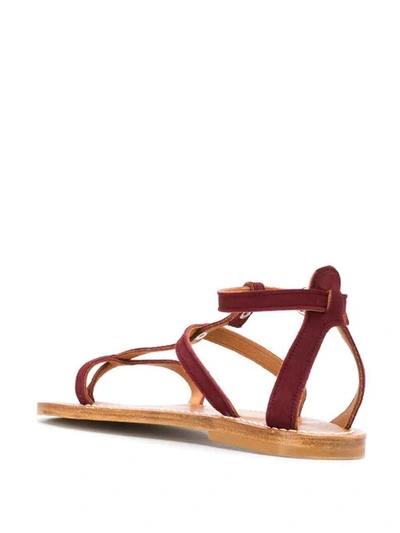 Shop Kjacques Antioche T-bar Sandals In Red