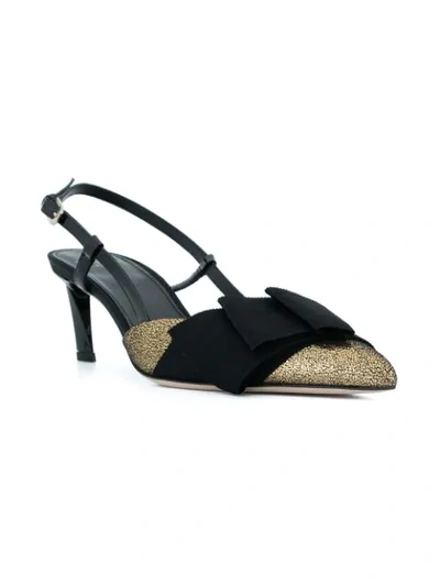 LANVIN KITTEN PUMPS WITH BOW DETAIL - 黑色