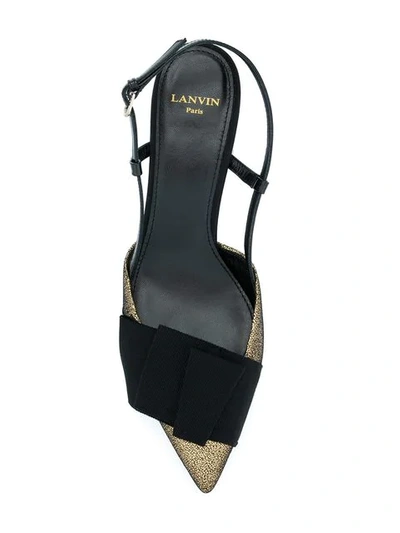 Shop Lanvin Kitten Pumps With Bow Detail In Black