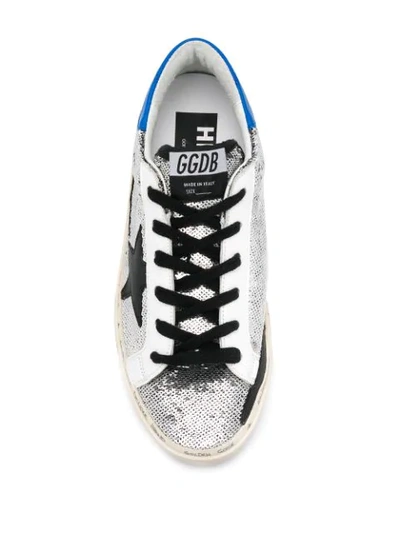 Shop Golden Goose Hi Star Sneakers In Leopard Silver Paillettes