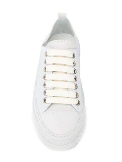 ANN DEMEULEMEESTER LACE-UP SNEAKERS - 白色