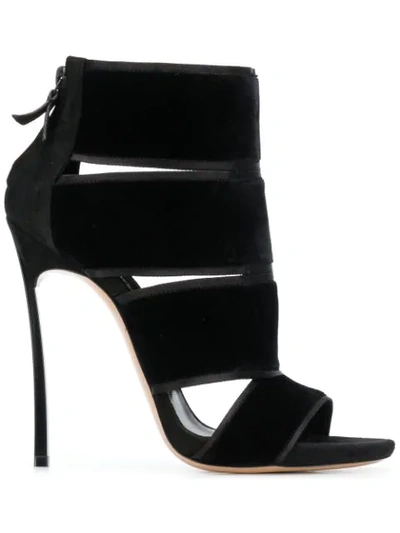 Shop Casadei Bandage Strap Booties - Black