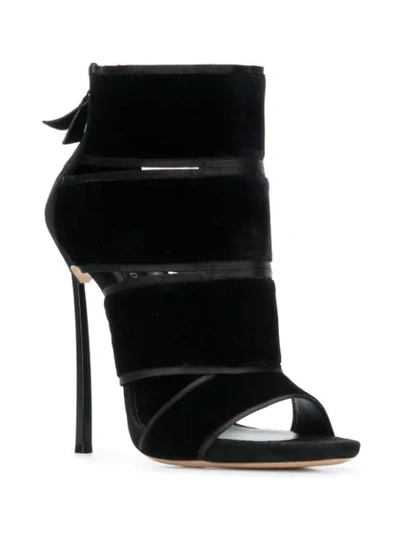 Shop Casadei Bandage Strap Booties - Black