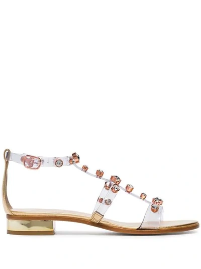 Shop Sophia Webster Transparent Dina Pvc Sandals In Gold