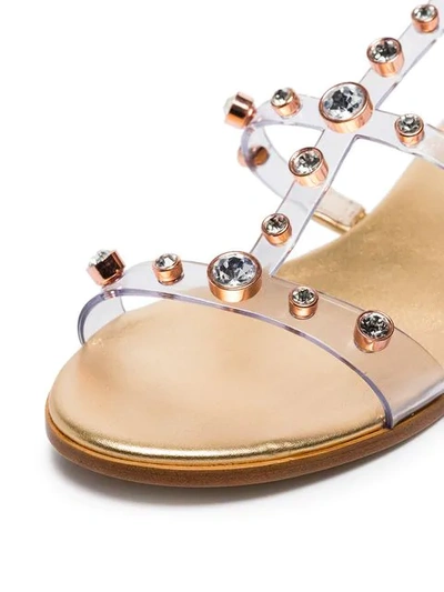 Shop Sophia Webster Transparent Dina Pvc Sandals In Gold