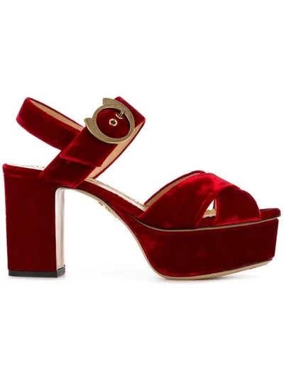 Shop Charlotte Olympia Aristocat 90 Sandals In Red