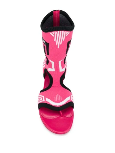 Shop Prada Jacquard Knit Sock Sandals In Pink