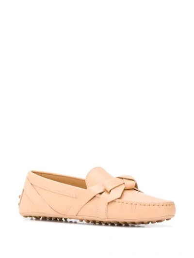 Shop Tod's Gommino Bow Loafers In Neutrals