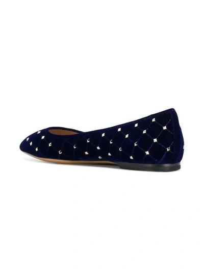 Shop Valentino Garavani Rockstud Spike Ballerinas In Blue