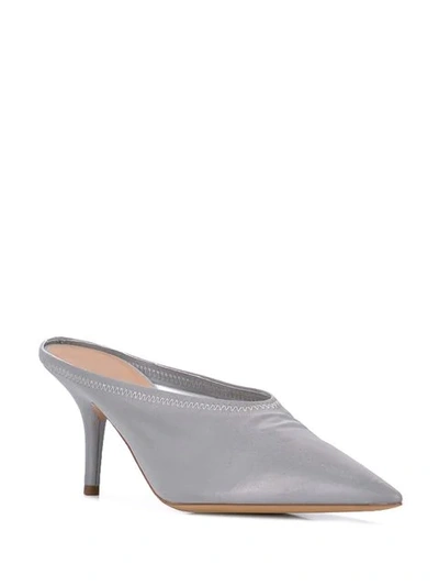 Shop Yeezy Pointed Toe Mules In Grey