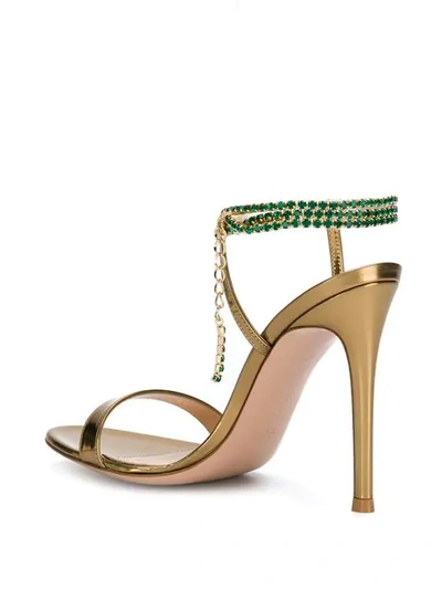 Shop Gianvito Rossi Rhinestone-embellished Sandals In Gold