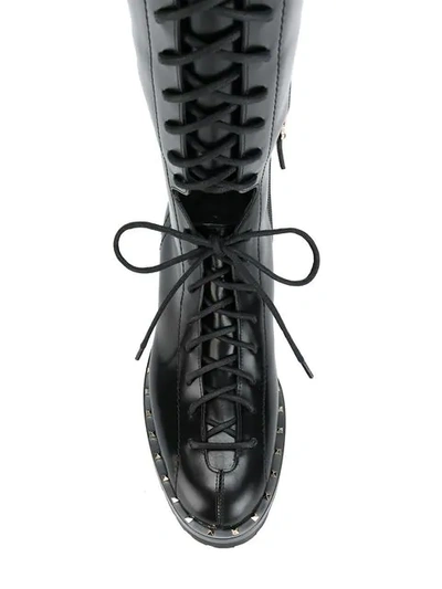 Shop Valentino Garavani Rockstud Boots In Black