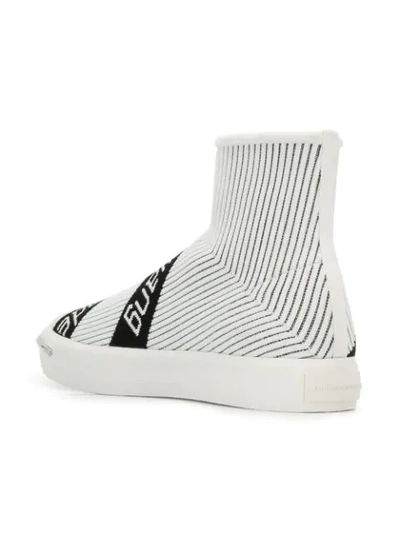 Shop Alexander Wang Logo Stripe Sock Sneakers In White