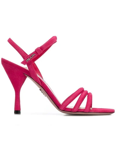 Shop Prada Strap Sandals In Pink