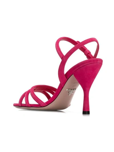Shop Prada Strap Sandals In Pink