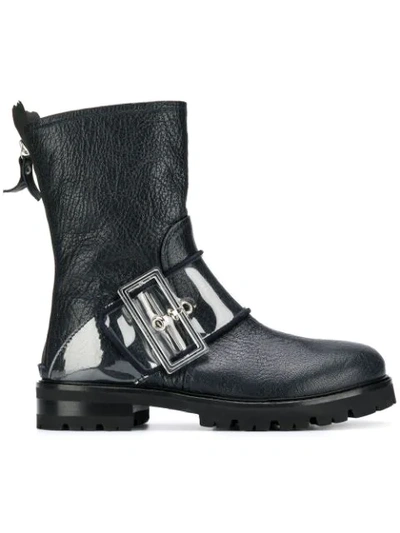 AGL BUCKLED MID-CALF BOOTS - 蓝色