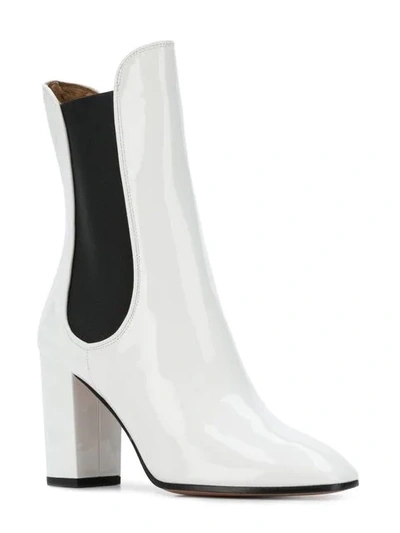 Shop Aquazzura Mid-calf Block Heel Boots In White