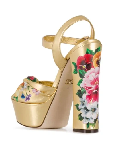 Shop Dolce & Gabbana Gold Platform Sandals