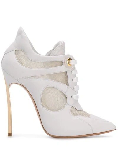 Shop Casadei Lace-up Pumps In White