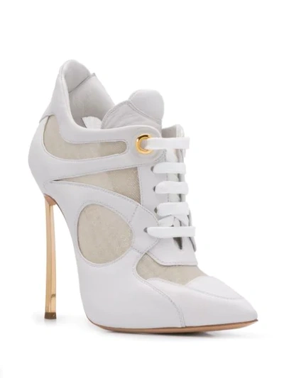 Shop Casadei Lace-up Pumps In White