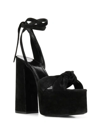 SAINT LAURENT PAIGE HIGH PLATFORM SANDALS - 黑色