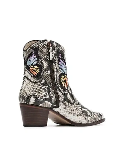 Shop Sophia Webster Multicoloured Shelby 50 Snake Print Leather Cowboy Boots In Brown