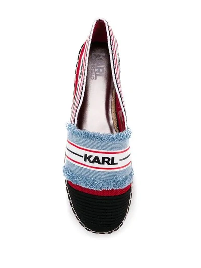 Shop Karl Lagerfeld Logo Panelled Espadrilles In Blue