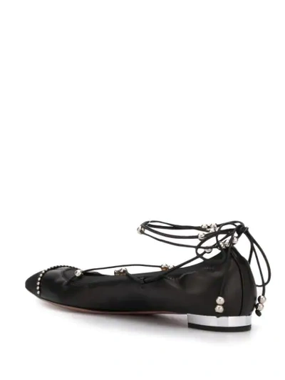 Shop Aquazzura Mystique Ballerina Shoes - Black