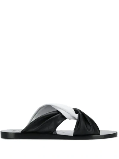 Shop Givenchy Two-tone Knot Sandals In Black