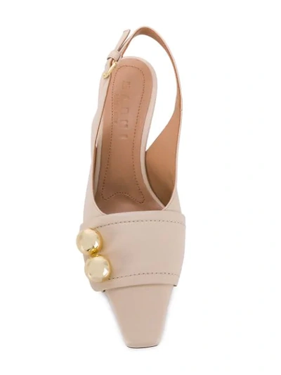 Shop Marni Button Embellished Pumps In Neutrals