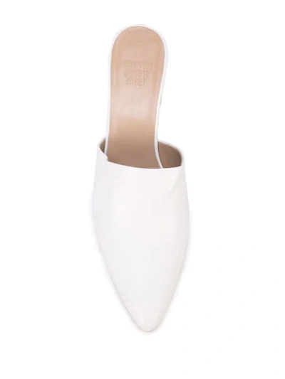 Shop Maryam Nassir Zadeh Pointed Toe Mules In White