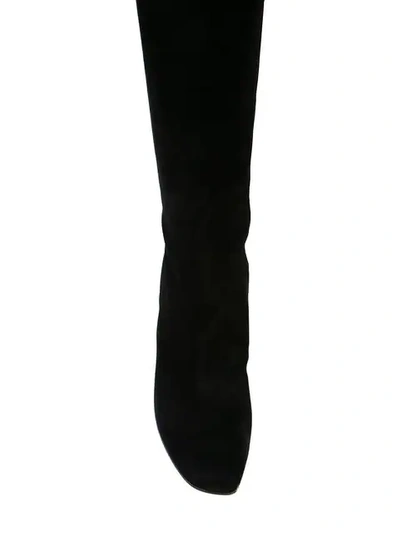 ANN DEMEULEMEESTER CAMOSCIO KNEE HIGH BOOTS - 黑色