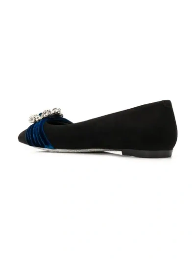 Shop René Caovilla Embellished Ring Ballerinas - Black