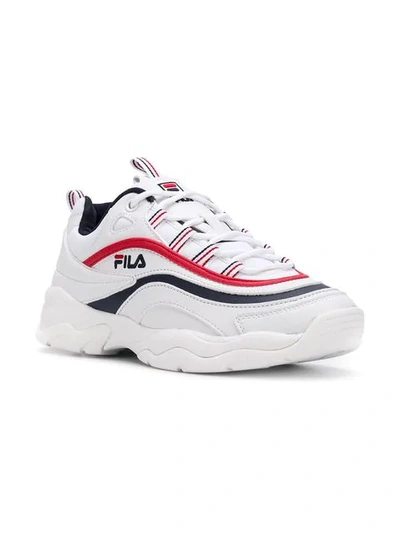 Fila Ray Disruptor Leather Platform Sneakers In White/navy/red | ModeSens