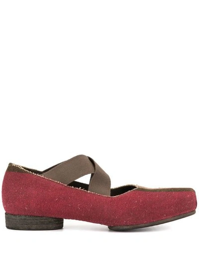 Shop Uma Wang Two Tone Ballerinas - Multicolour