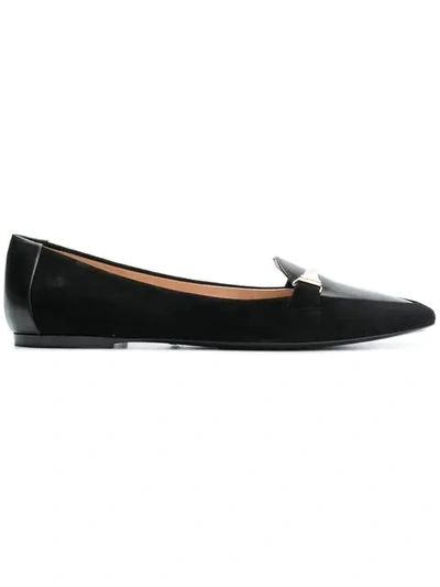 Shop Tod's Double T Moccasins In Black