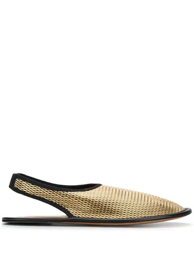 Shop Marni Flat Sling-back Sandals - Gold