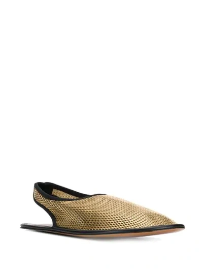 Shop Marni Flat Sling-back Sandals - Gold