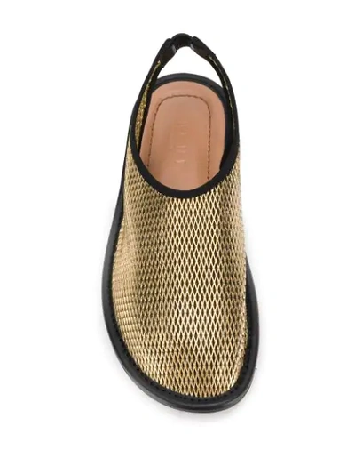 Shop Marni Flat Sling-back Sandals - Gold