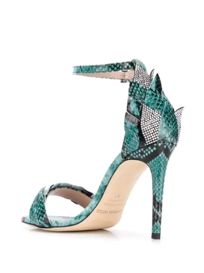 Shop Alberto Gozzi Python Sandals In Green