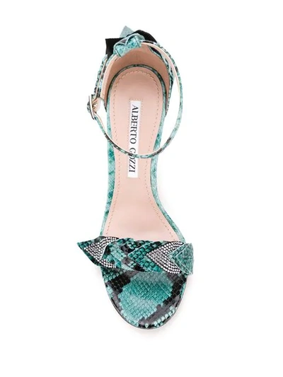 ALBERTO GOZZI PYTHON SANDALS - 绿色