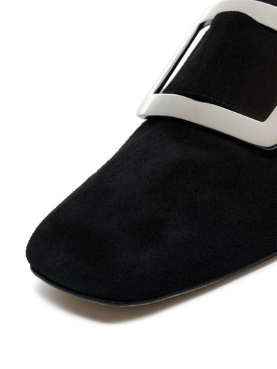 Shop Dorateymur Black Han Buckle Suede Leather Loafers