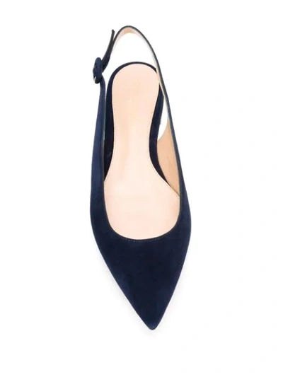 Shop Gianvito Rossi Pointed Ballerina Shoes In Blue